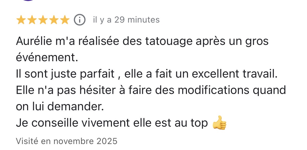 Avis client tatouage symbolique NADU